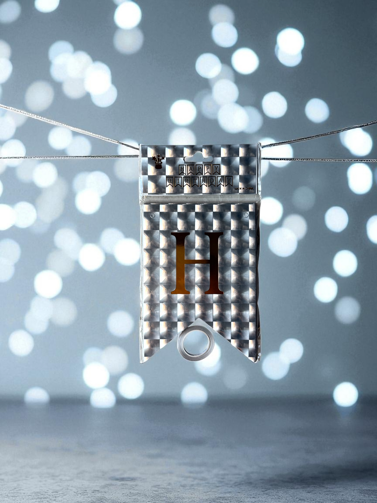 Happy Birthday Curtain silver decoration