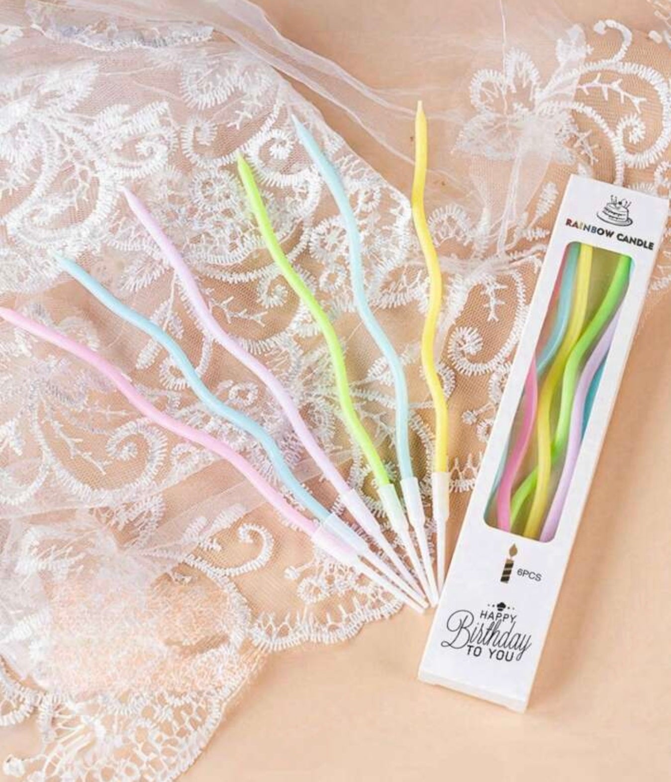 Rainbow colored Birthday Candles
