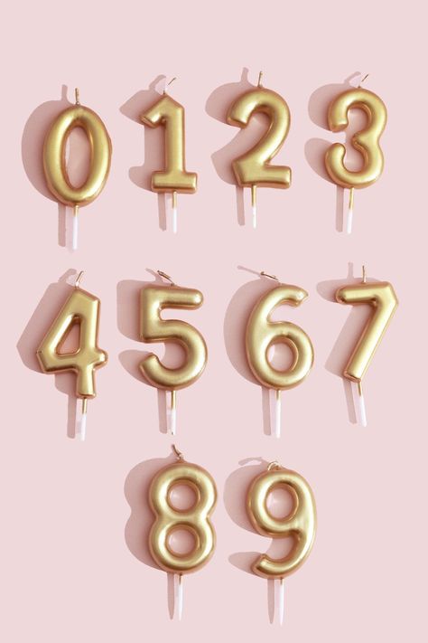 Birthday Candle Numbers (Gold / Silver)