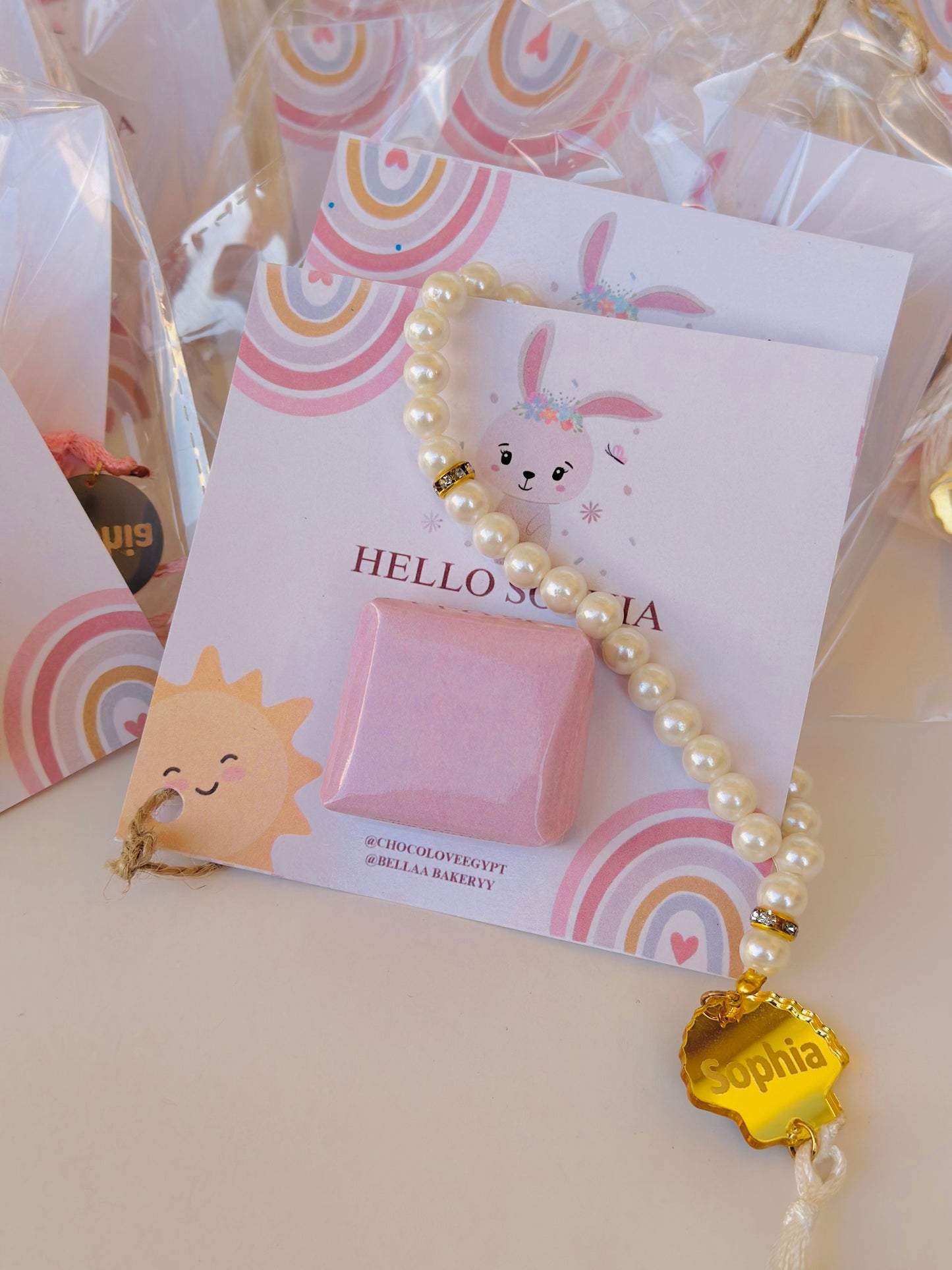 Customized Natural Chocolate Card with Tasbeeh