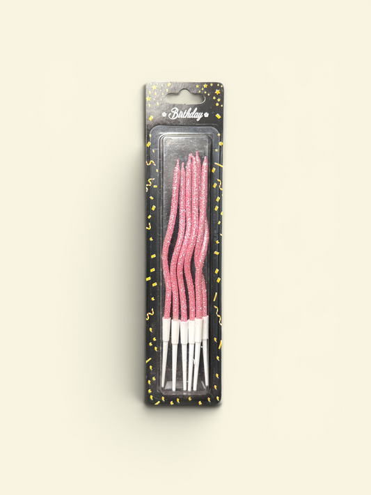 Pink Glittery Candles