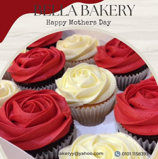 Red & White flowery Cupcakes