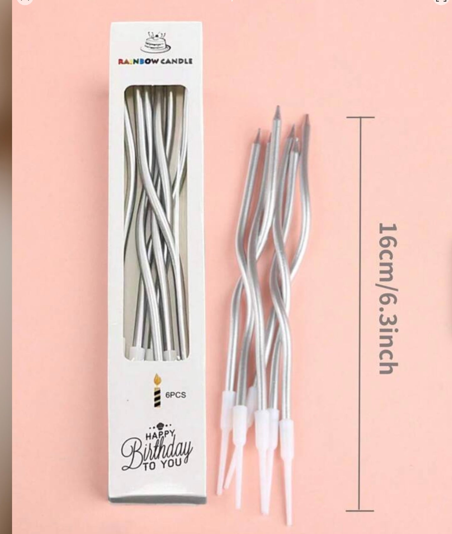 Silver Birthday Candles