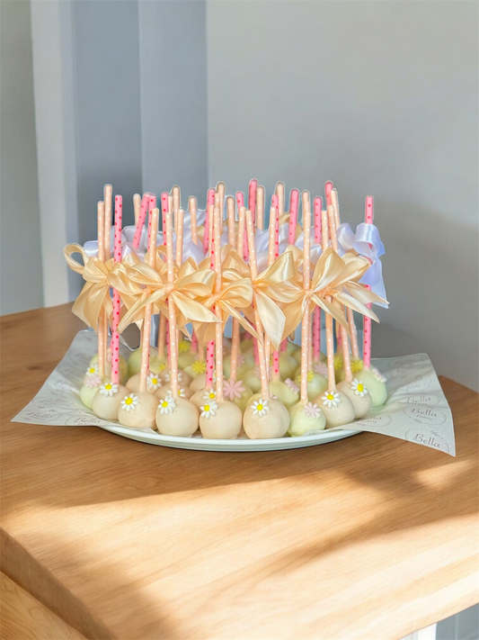 Customized flowery cake pops