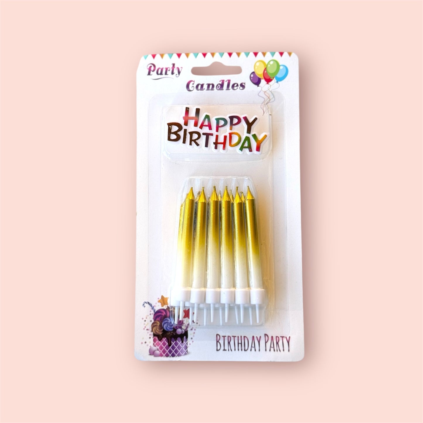 Birthday Candles| Gold x White| Red x White