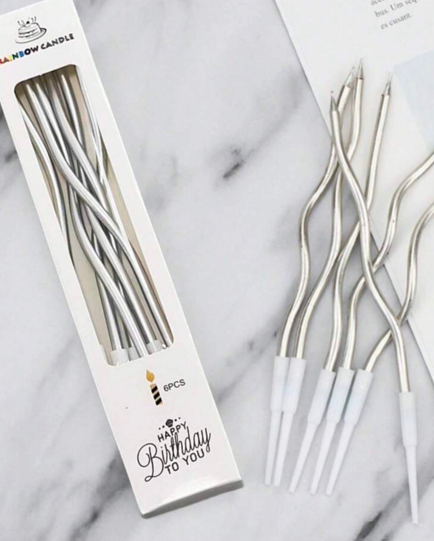 Silver Birthday Candles