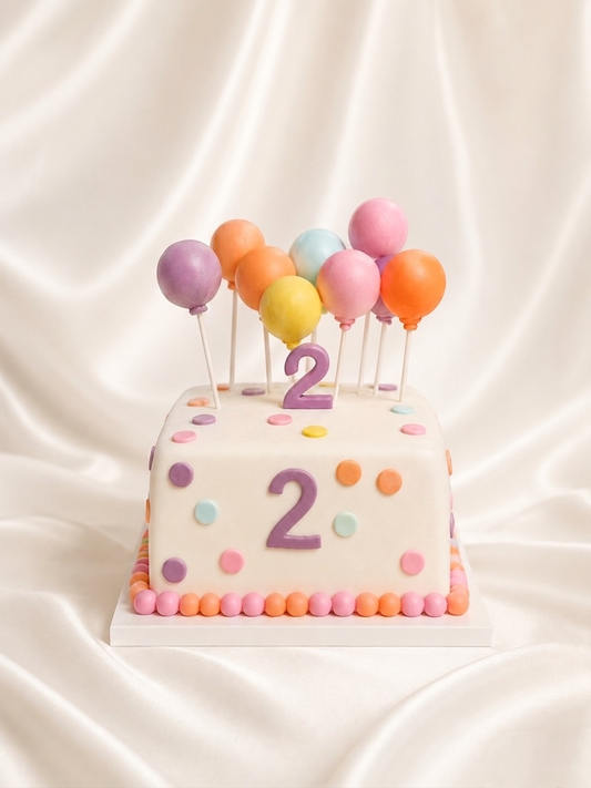 Balloons Square Birthday Cake