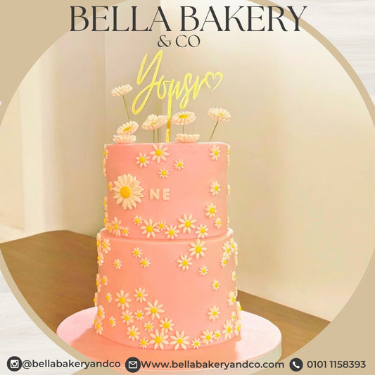 Customized Birthday Flowery Cake