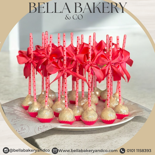 Customized glittery cake pops