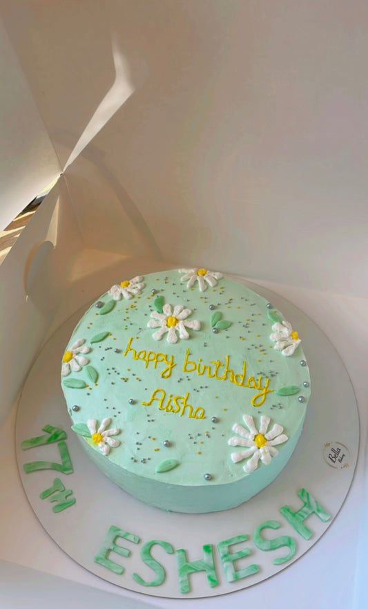 Customized Floral Birthday Cake