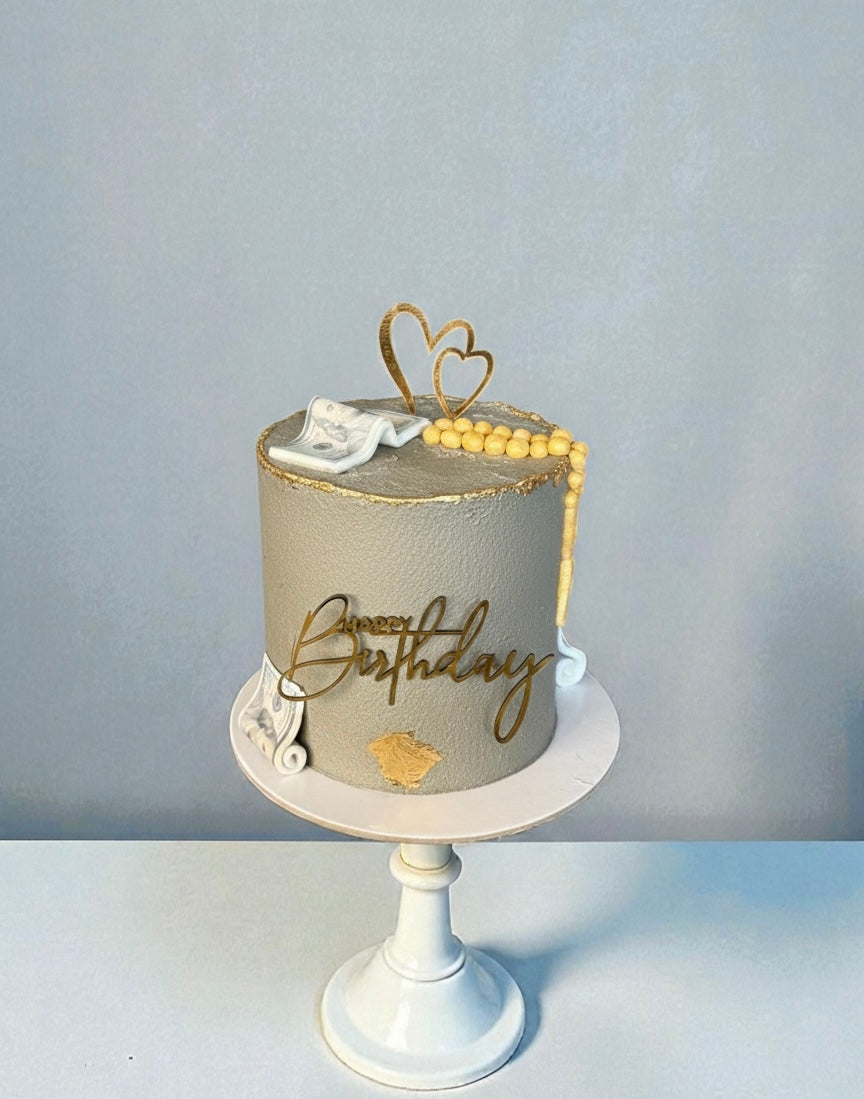 Customized Gray Dollars Cake