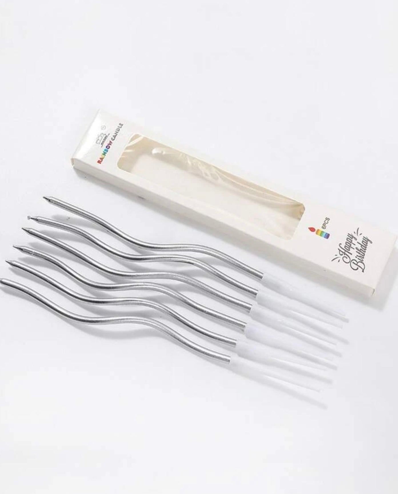Silver Birthday Candles