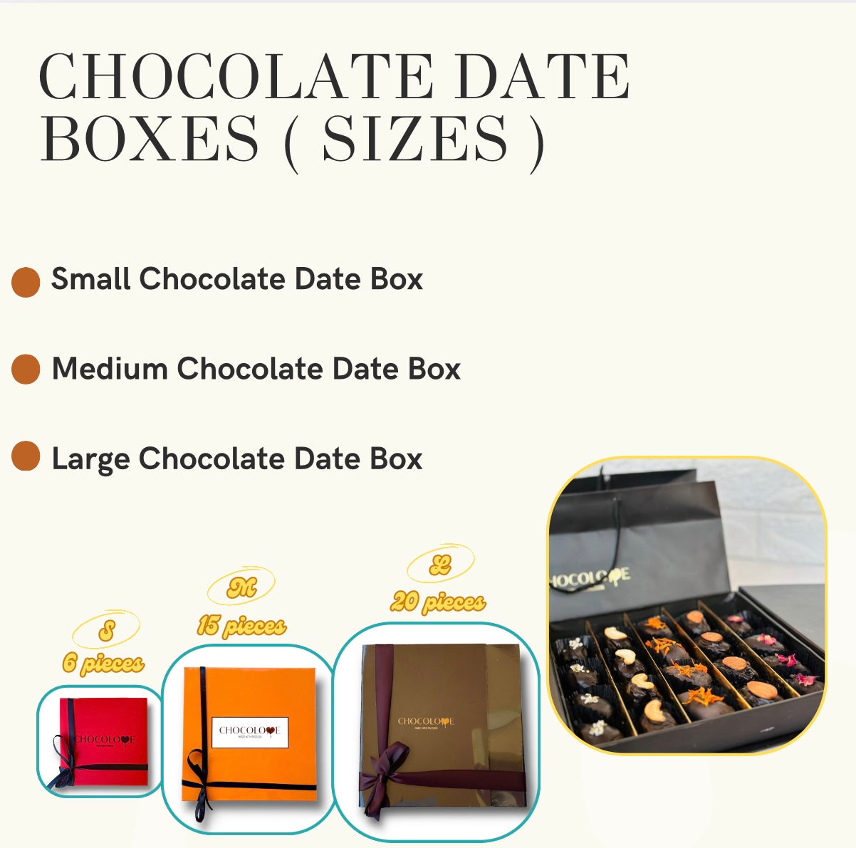 Natural Chocolate Date Box