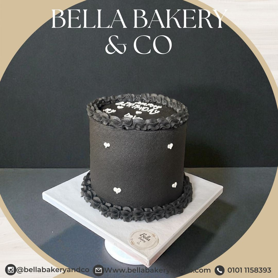 Customized Black Birthday Cake