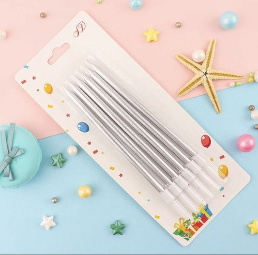 Silver Birthday Candles